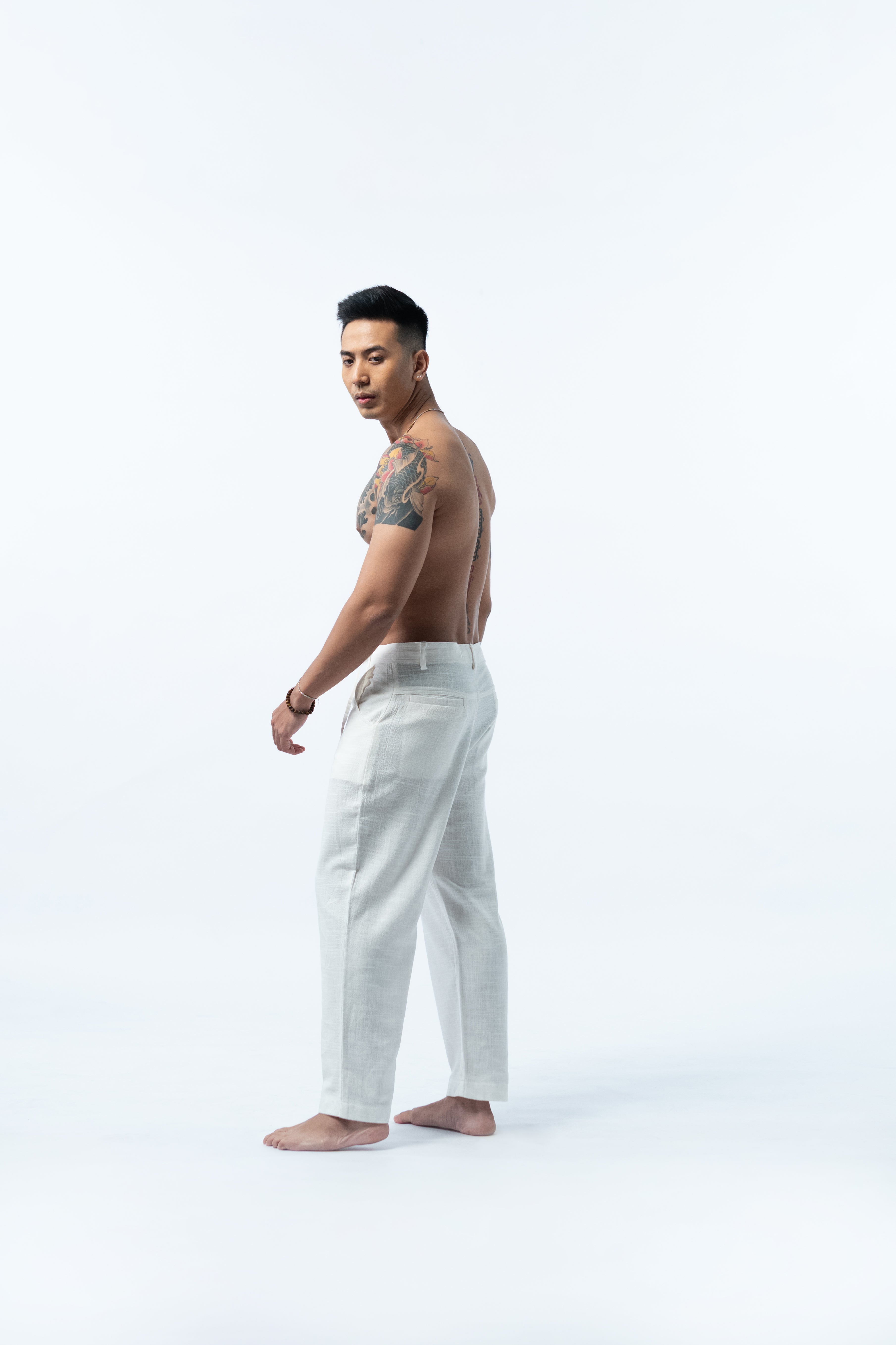 Linen Long Pants - White GAVINO