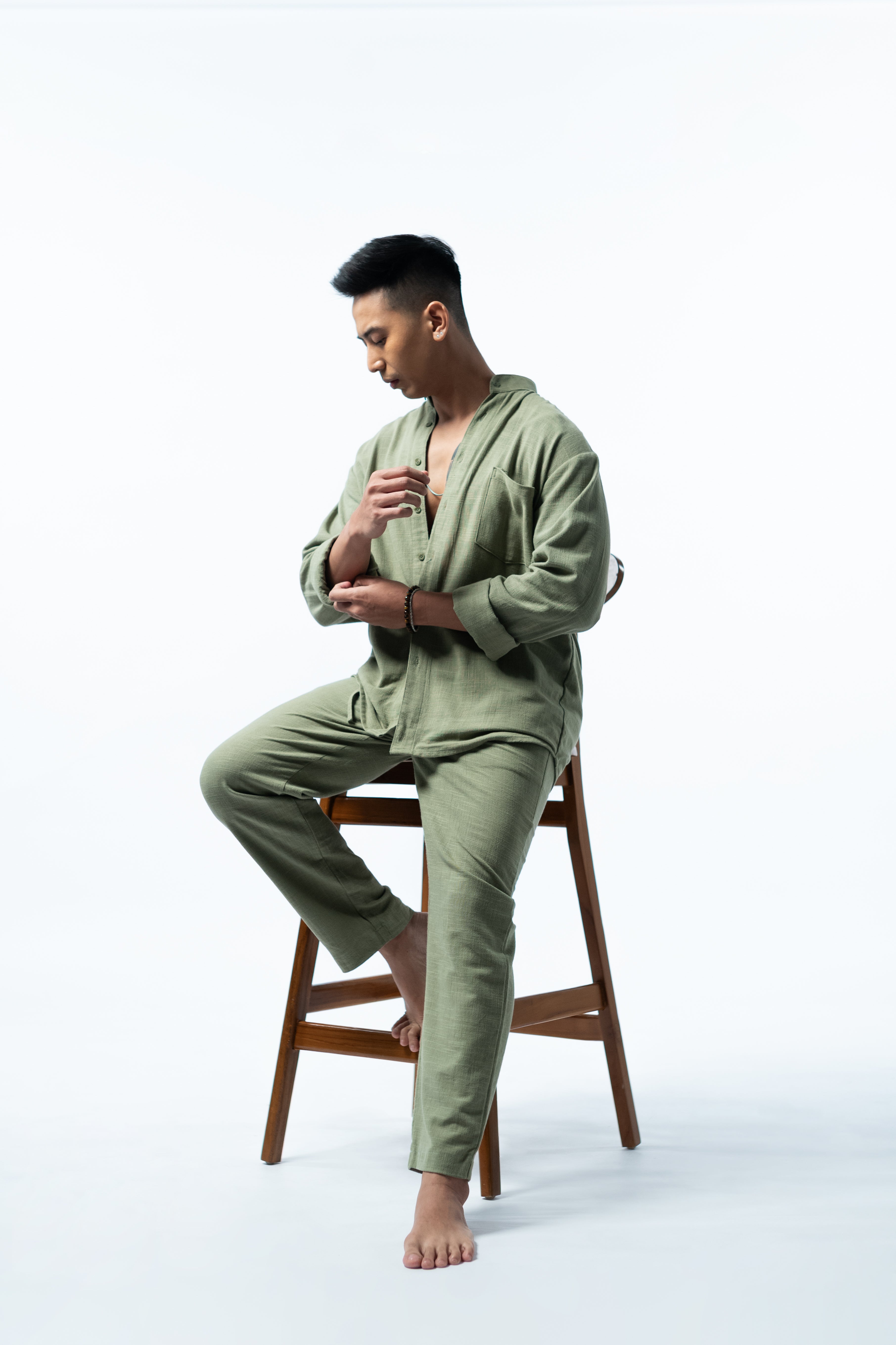 LaBonte - One Set Men's Linen GAVINO Army Green