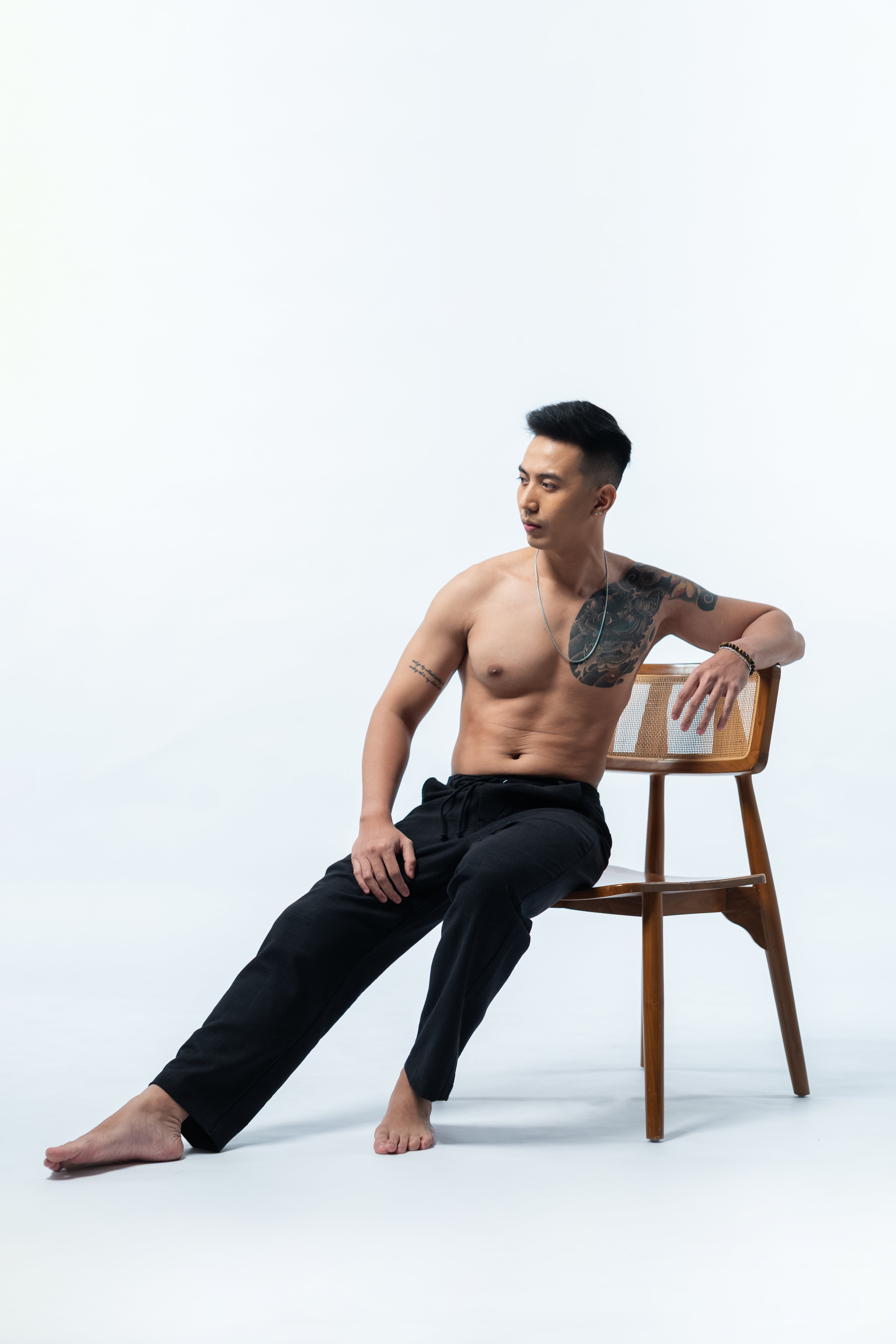 Linen Long Pants - Black GAVINO