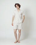 LaBonte - One Set Men's Linen Short Sleeve Shirt - DANTE Whitework