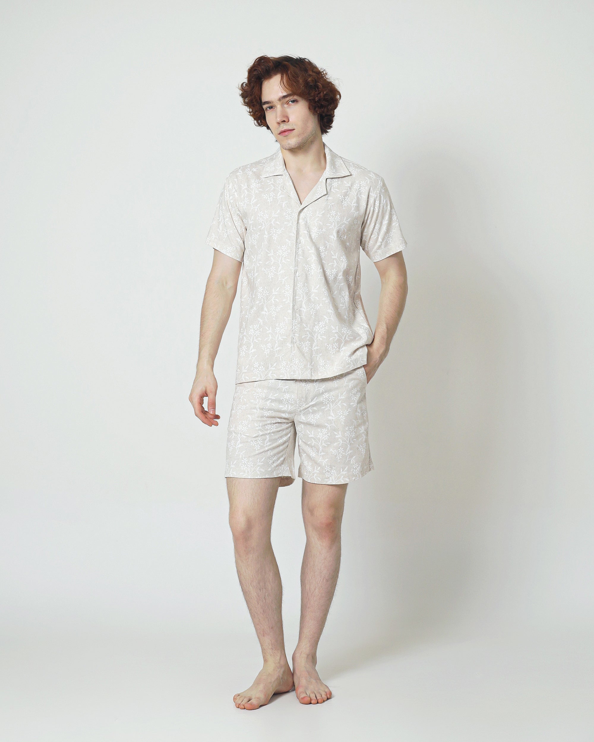 LaBonte - Men’s Linen Short Pants - DANTE Whitework