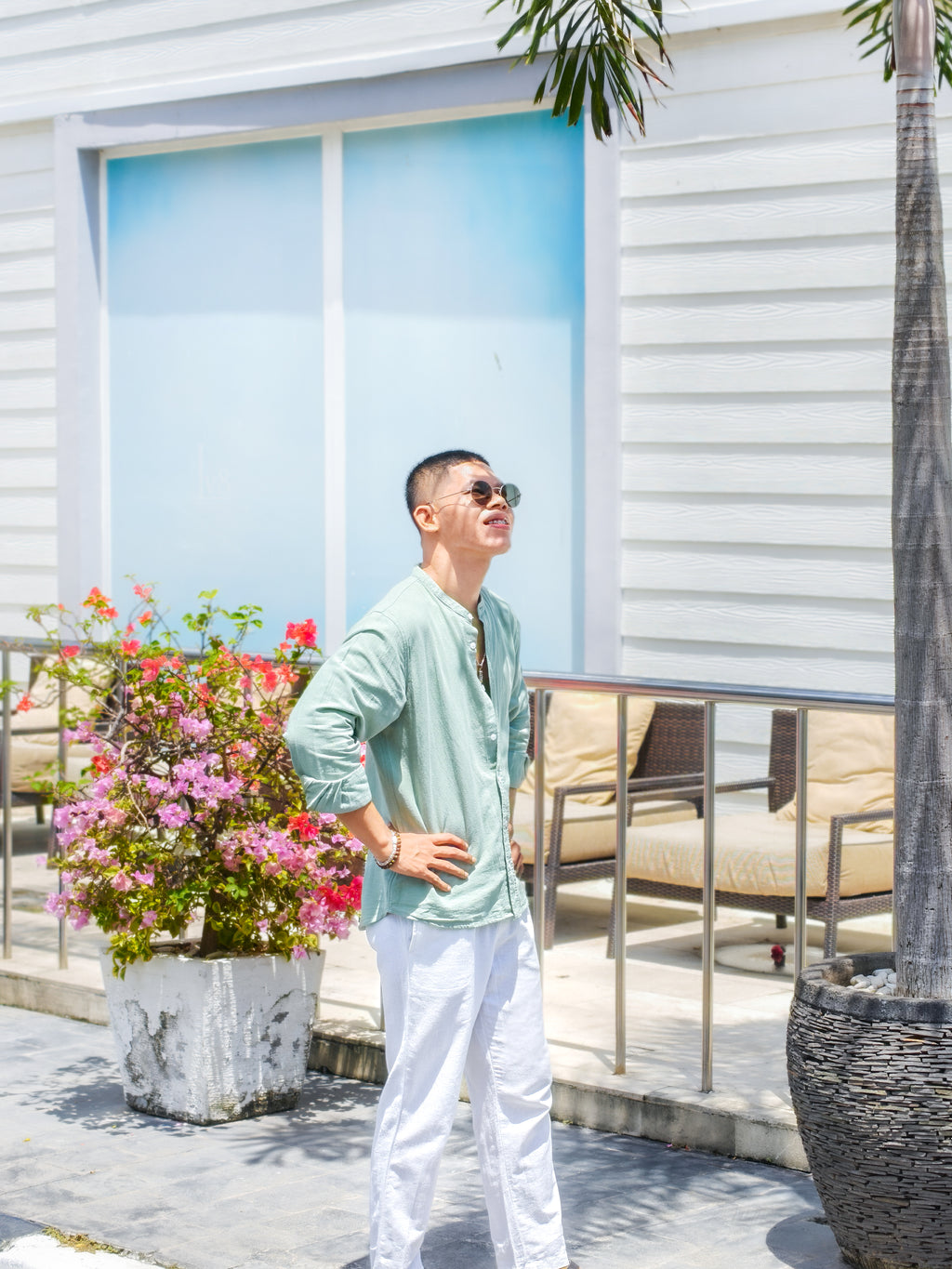 Kemeja Linen Pria Striped / Garis - Tosca