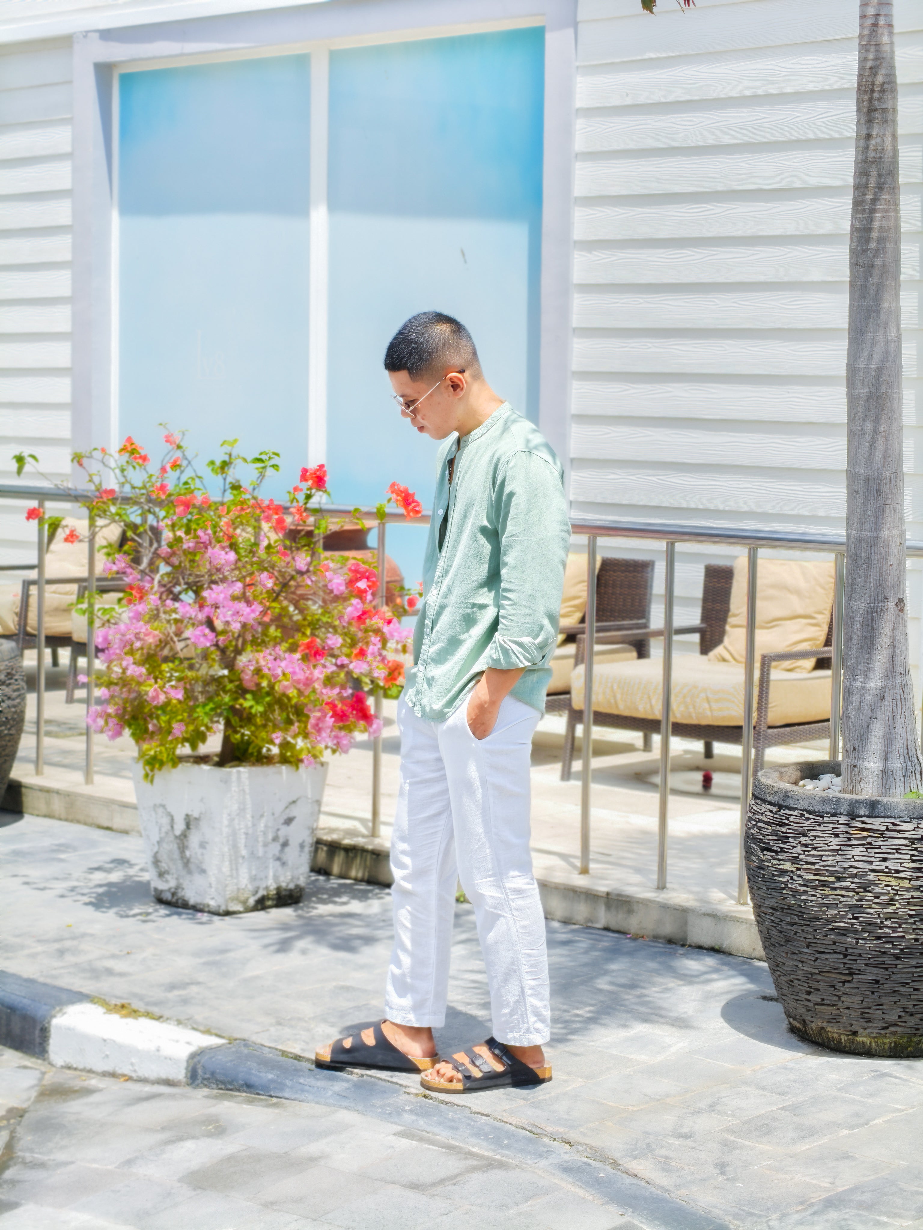 Kemeja Linen Pria Striped / Garis - Tosca