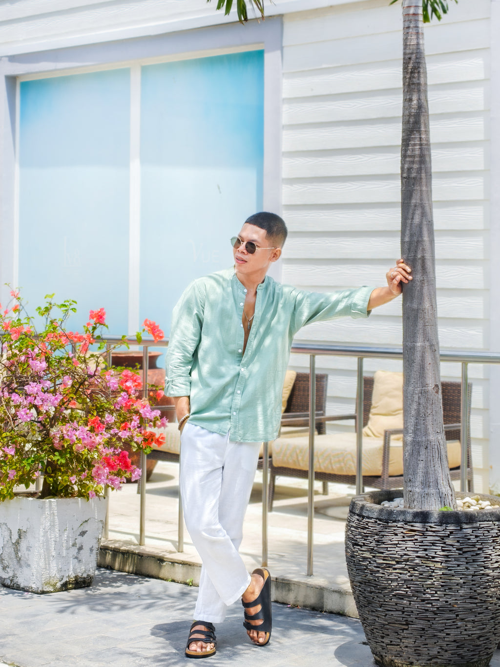 Kemeja Linen Pria Striped / Garis - Tosca