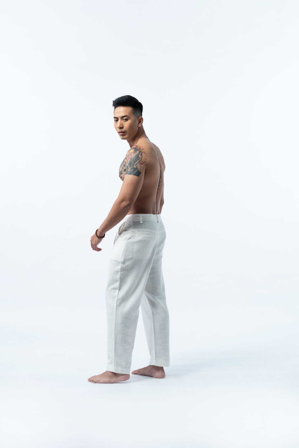 Linen Long Pants - White GAVINO