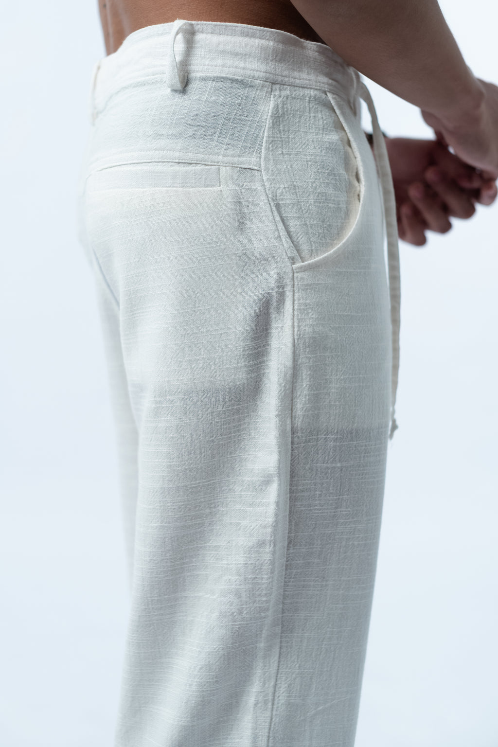 Linen Long Pants - White GAVINO