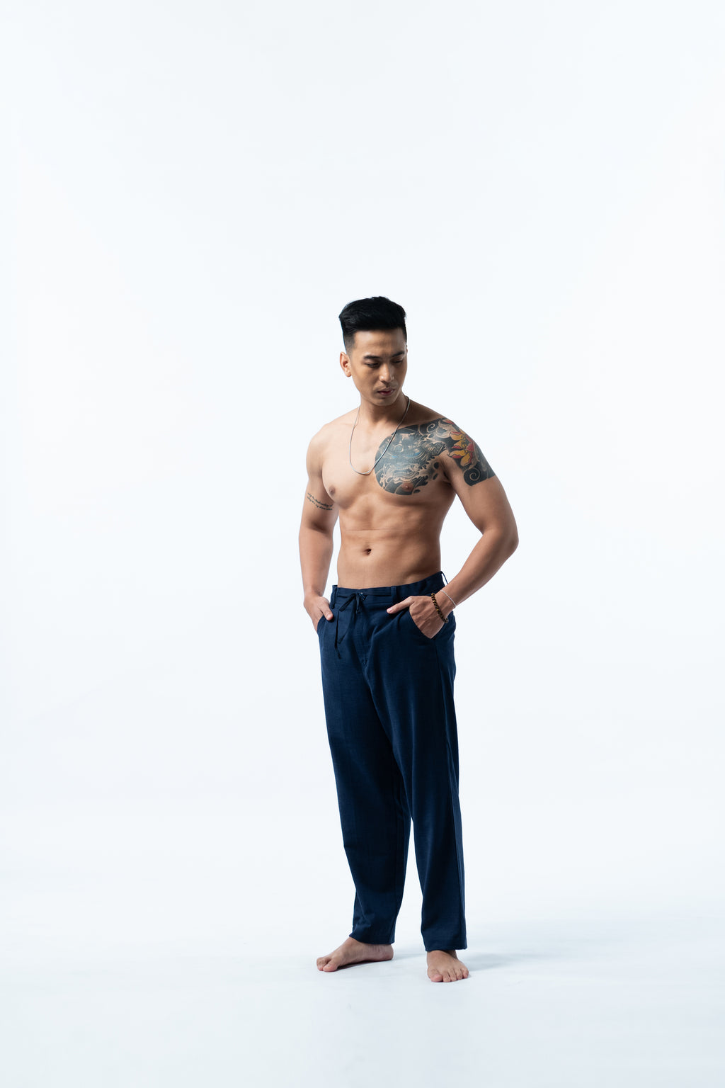 Linen Long Pants - Navy GAVINO
