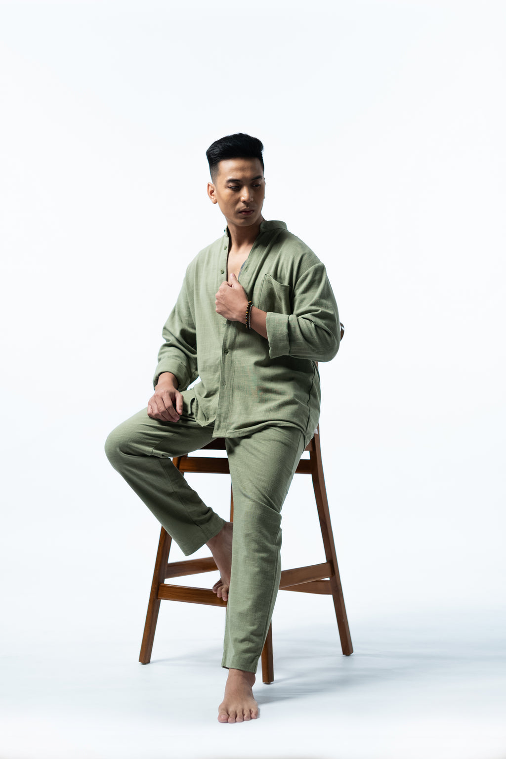 LaBonte - One Set Men's Linen GAVINO Army Green