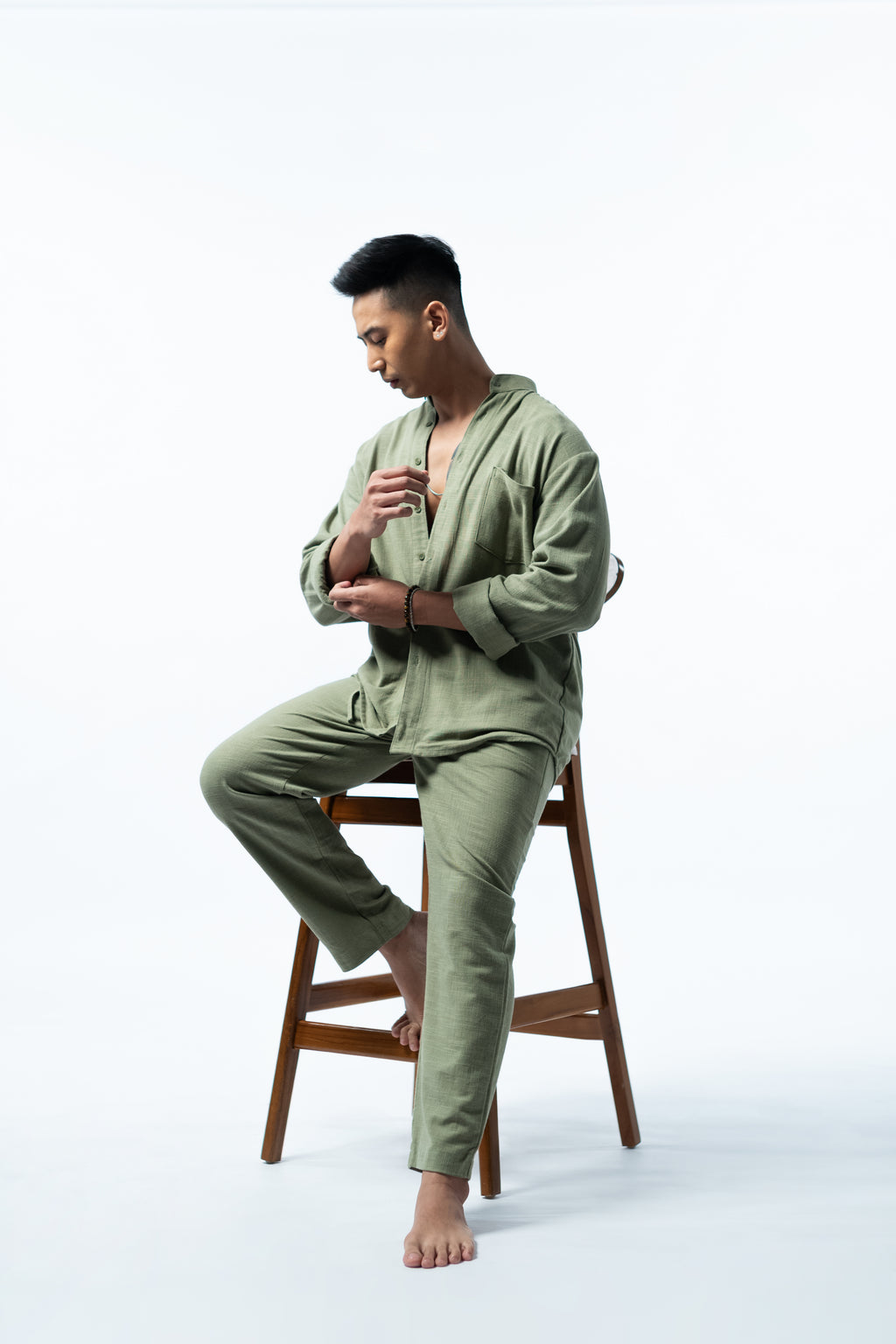 LaBonte - One Set Men's Linen GAVINO Army Green