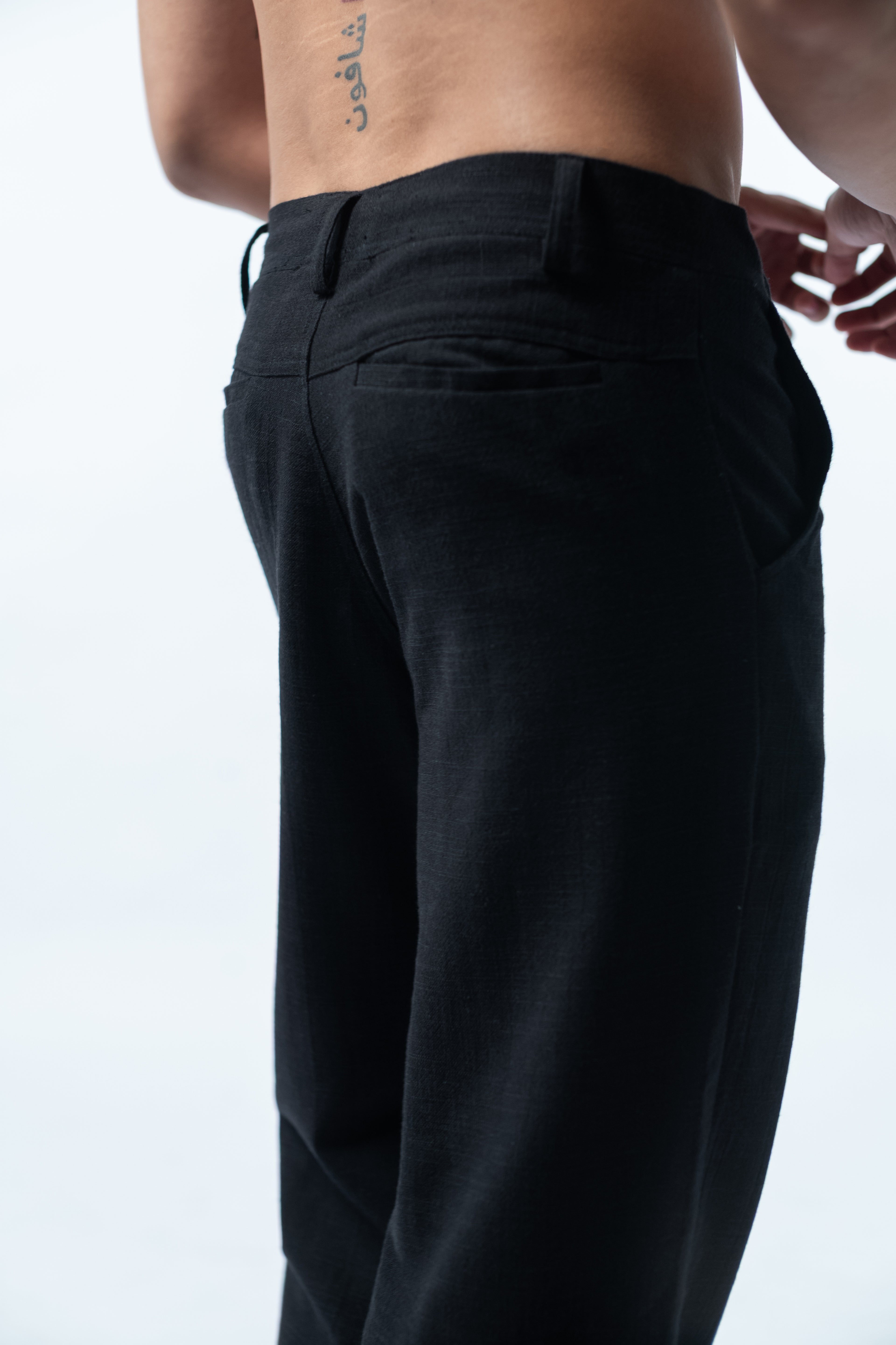 Linen Long Pants - Black GAVINO