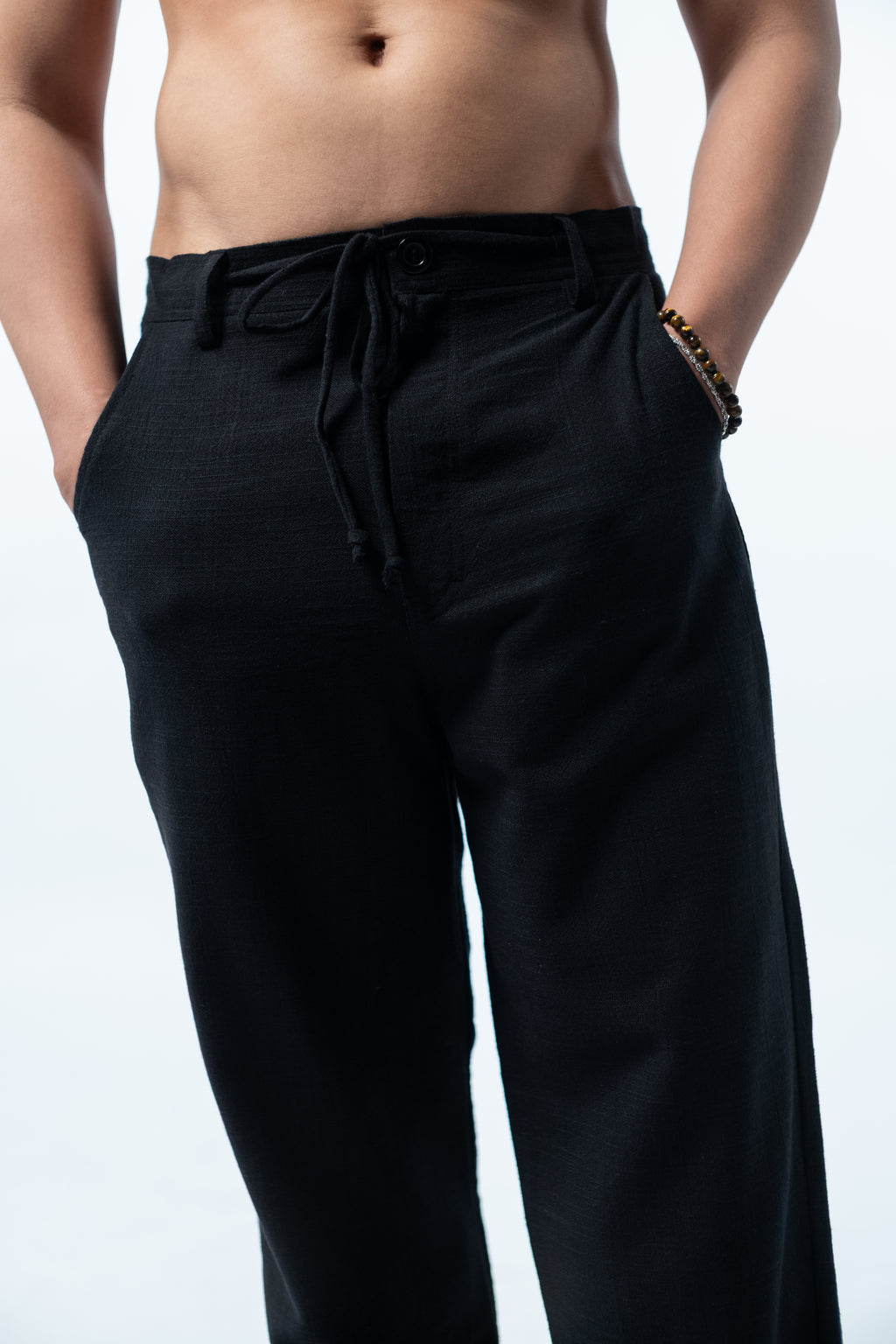 Linen Long Pants - Black GAVINO