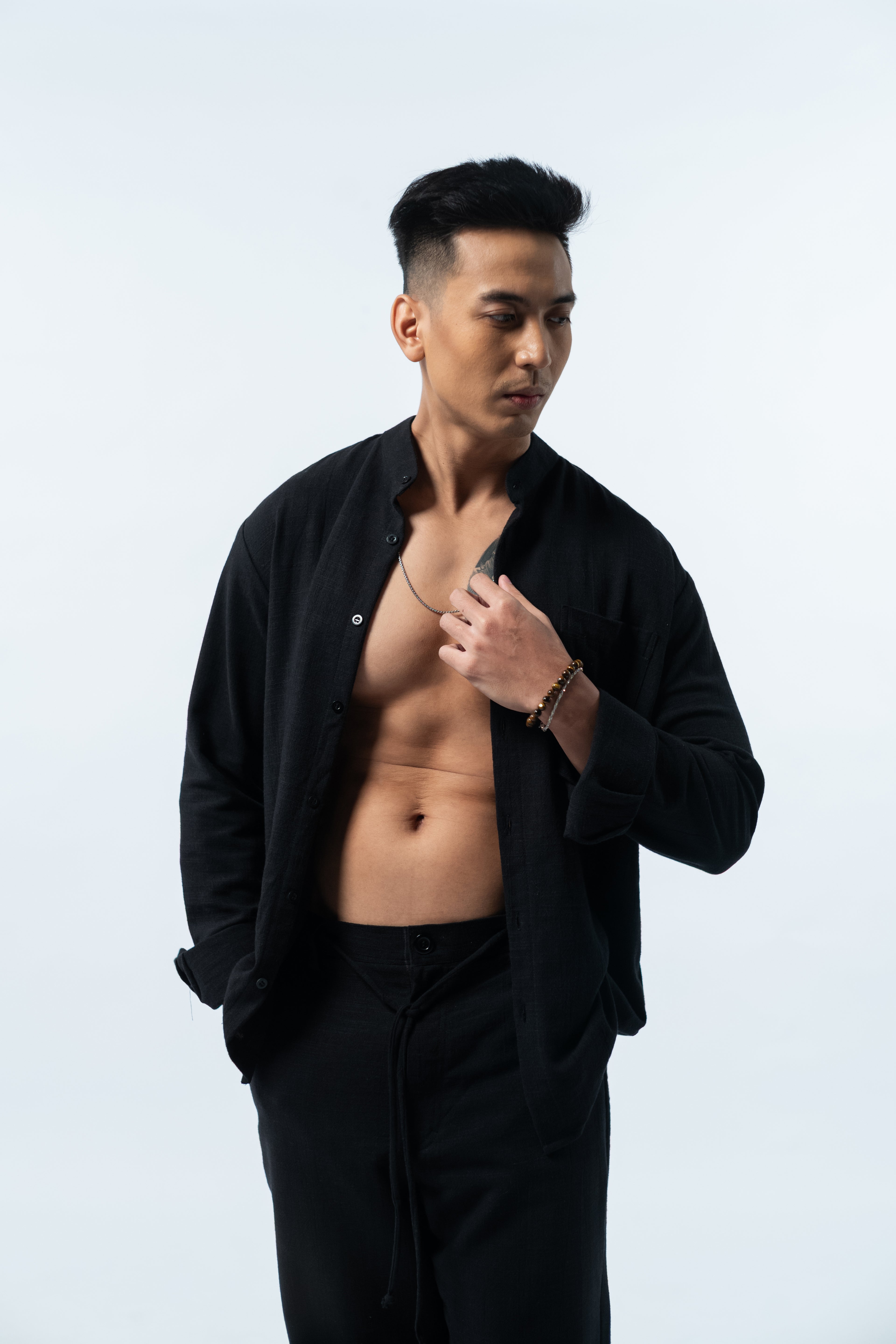 LaBonte - One Set Men's Linen GAVINO Black