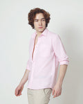 Regular Linen Shirt - Baby Pink Long Sleeve LUCA