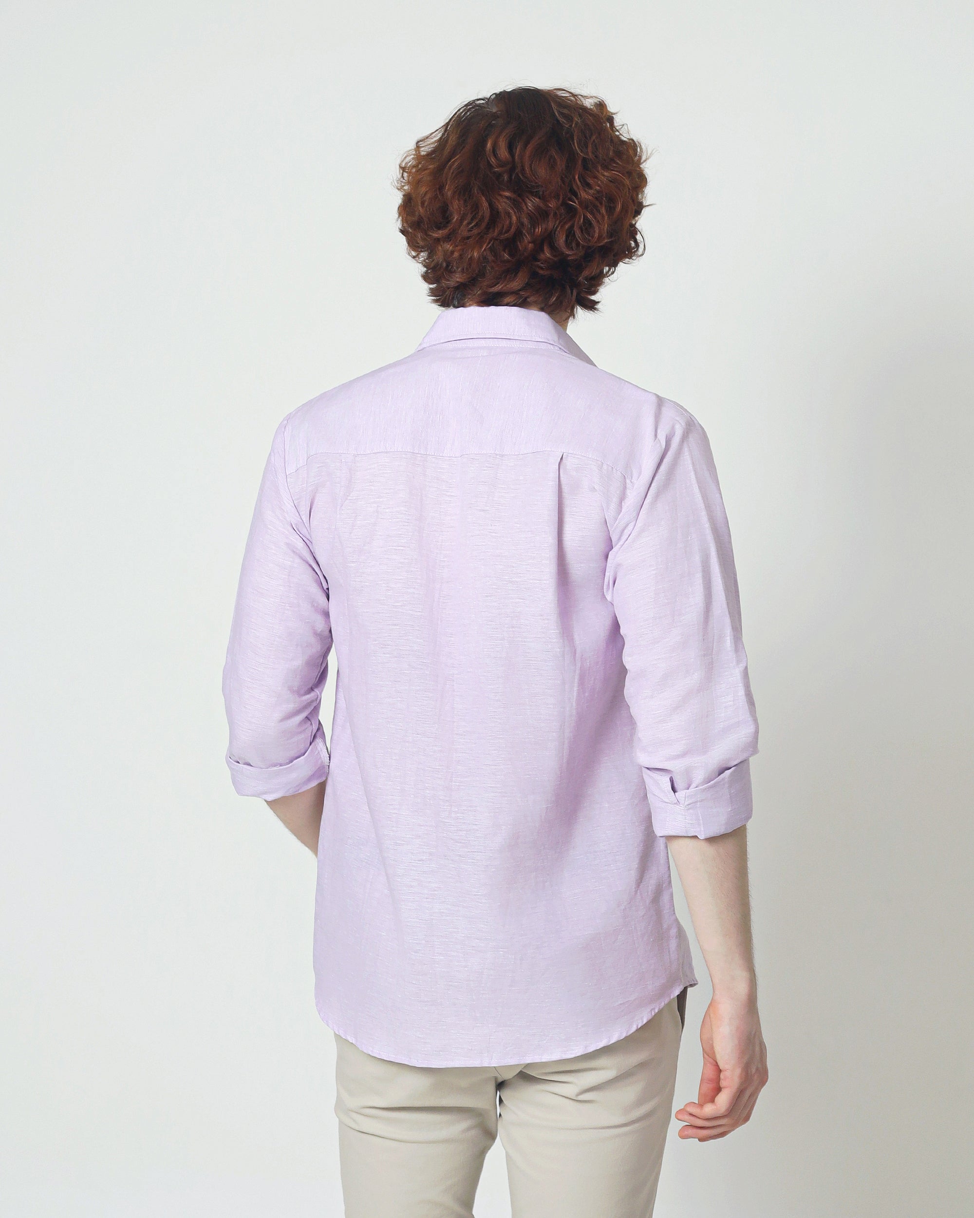Regular Linen Shirt - Lilac Long Sleeve LUCA