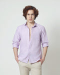 Regular Linen Shirt - Lilac Long Sleeve LUCA