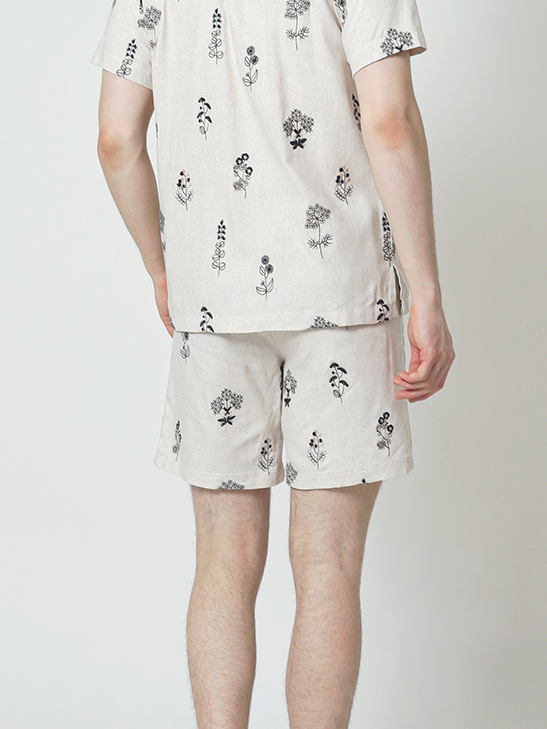 LaBonte - Men’s Linen Short Pants - DANTE Floral Sprigs