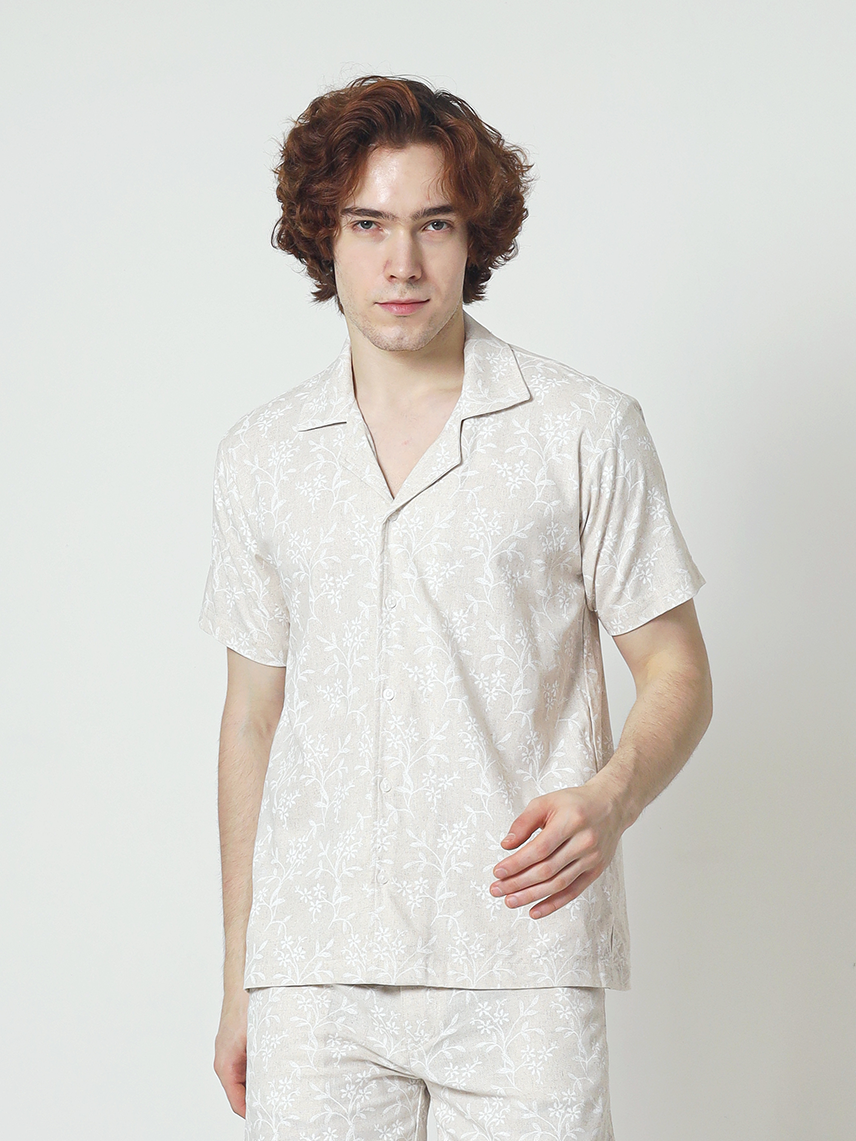 LaBonte - Men's Linen Cuban Collar Short Sleeve Shirt – DANTE Whitework