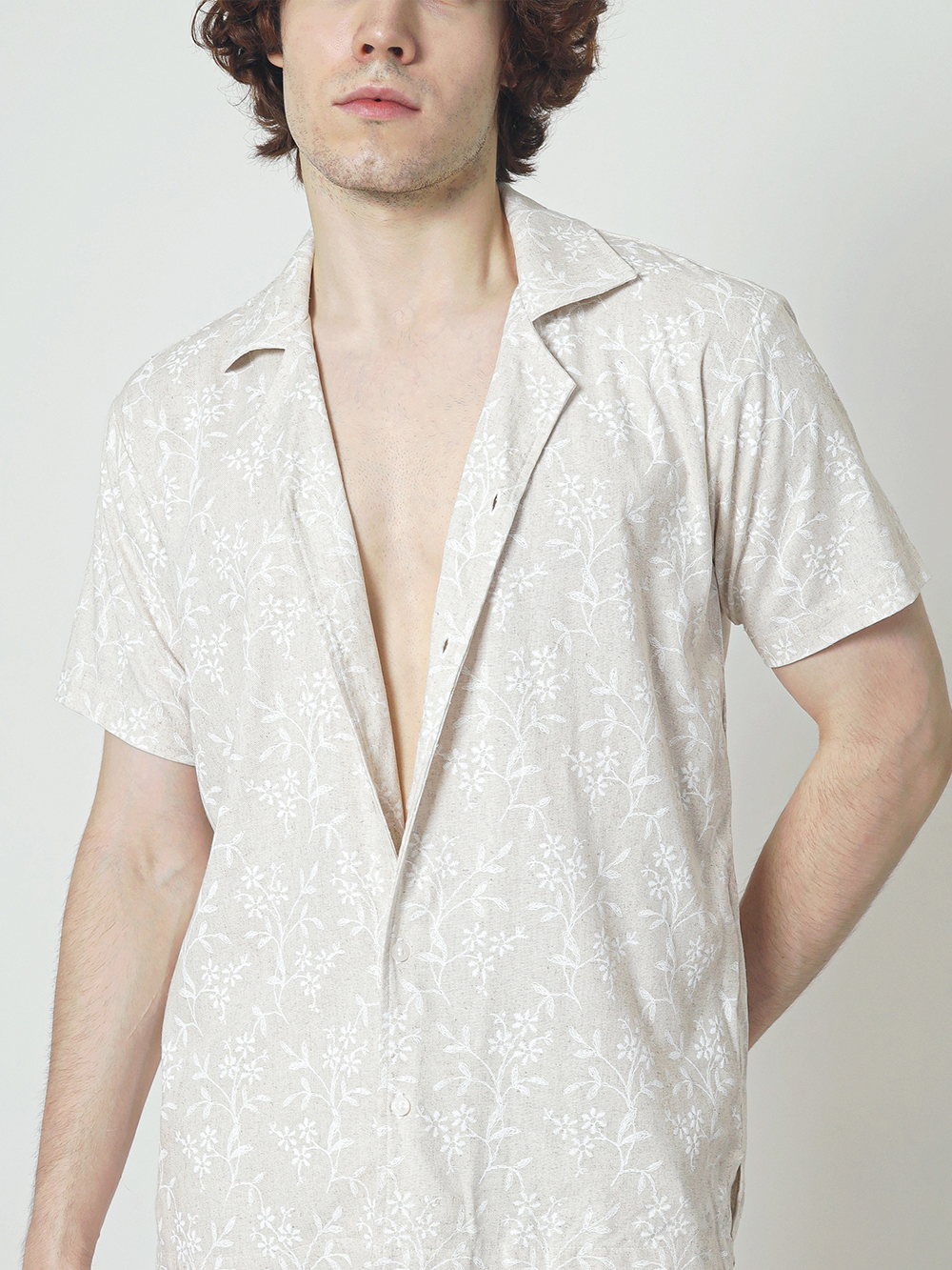 LaBonte - Men's Linen Cuban Collar Short Sleeve Shirt – DANTE Whitework